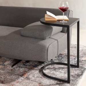 Curved Sofa Side Table – Black – main view