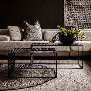 Open Steel Frame Square Coffee Table – main view
