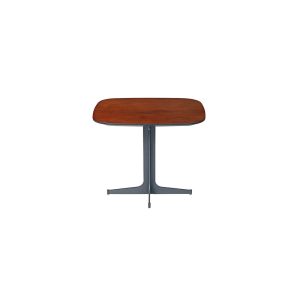 Pedestal Walnut-Top Side Table – front view
