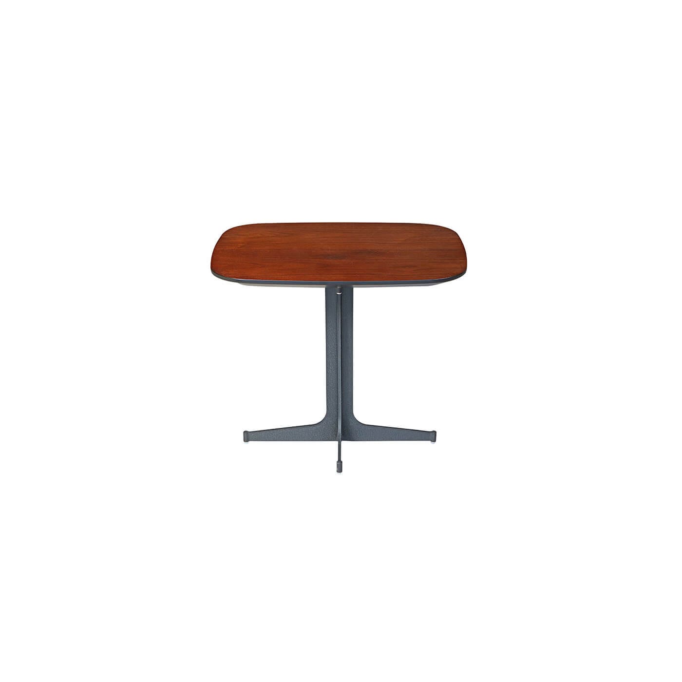 Pedestal Walnut-Top Side Table – front view