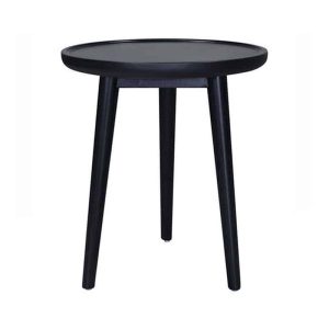 Slim Tapered-Leg Side Table – Black – front view