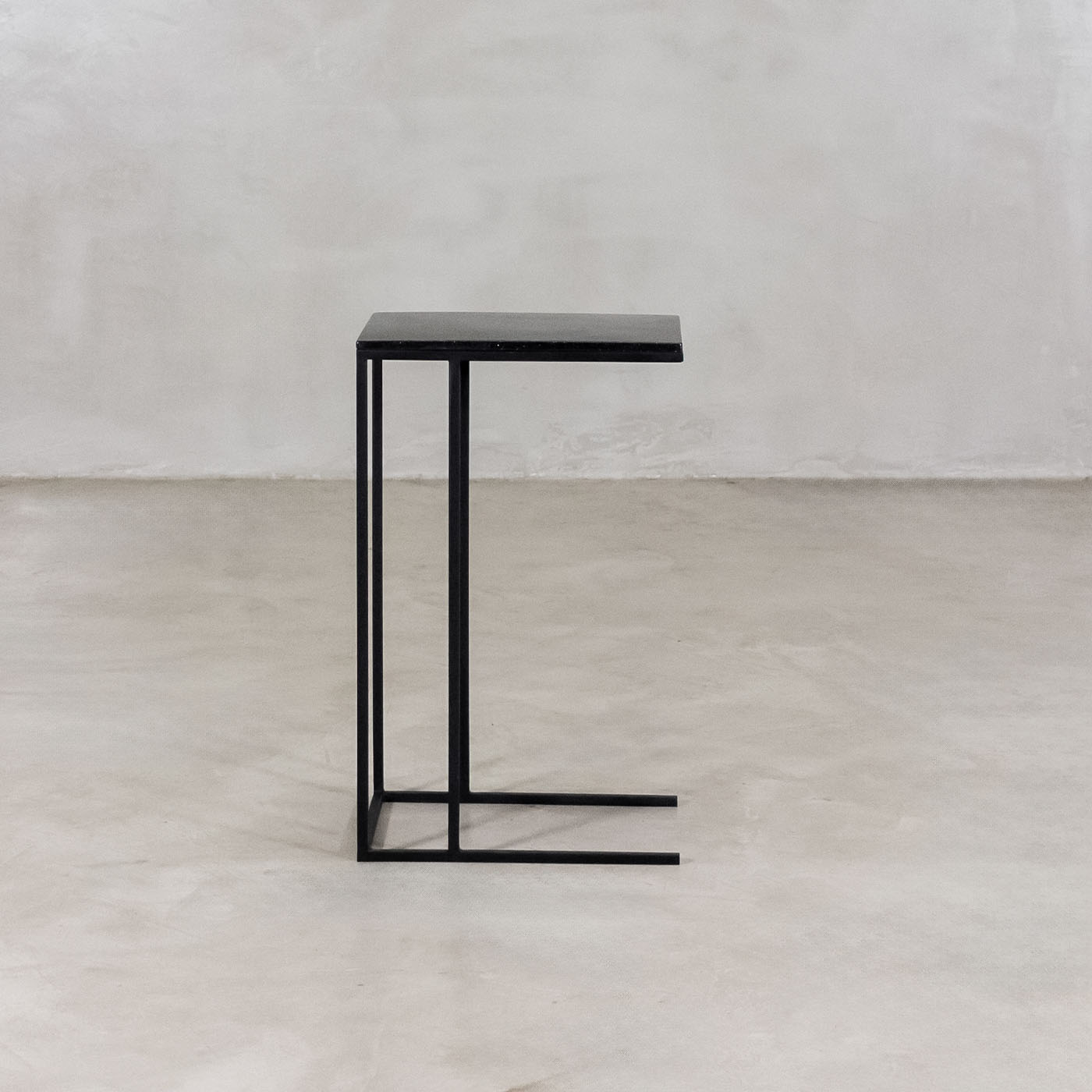 Square Sofa Side Table – Black & Galaxy – side view