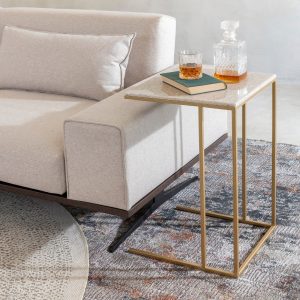 Square Sofa Side Table – Gold & Latte – main view